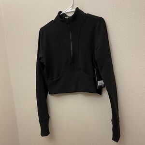 90 Degree Rib Academy Half Zip Cropped Active Jacket Large NWT